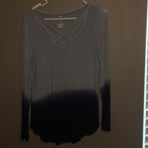 american eagle/soft and sexy/long sleeve ombré top